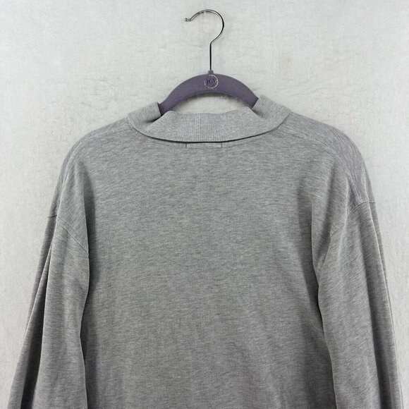 Burberry London Polo Shirt Mens 2XL Gray Long Sleeves Pullover Vented Mini Logo - Picture 8 of 15